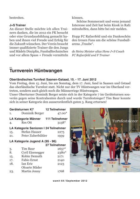 Wasterkinger Mitteilungsblatt September - Gemeinde Wasterkingen