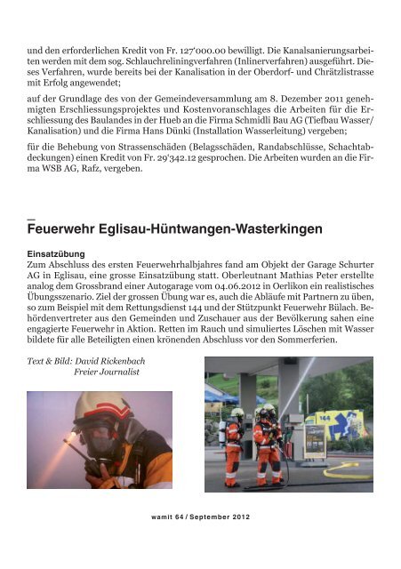 Wasterkinger Mitteilungsblatt September - Gemeinde Wasterkingen