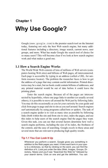 Chapter 1 Why Use Google? - Novella - McGraw-Hill