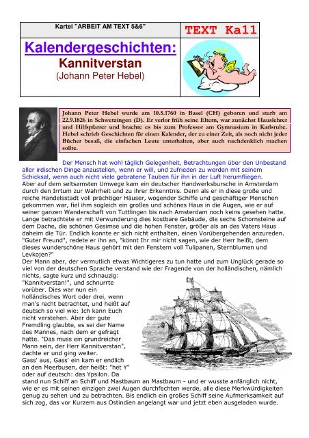 Kalendergeschichten Klasse 7 Klassenarbeit Kostenlos