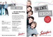 ... mit einer Bewerbung bei Schäfer's - Schäfer's Brot- und Kuchen ...