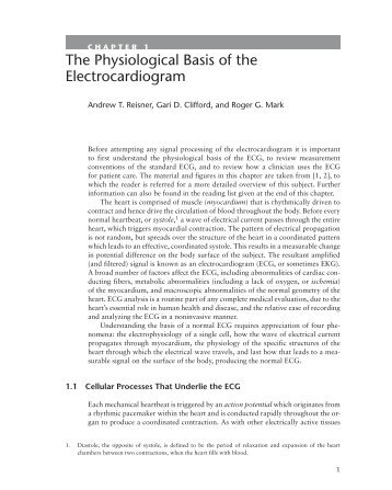 Physiological Basis of the Electrocardiogram