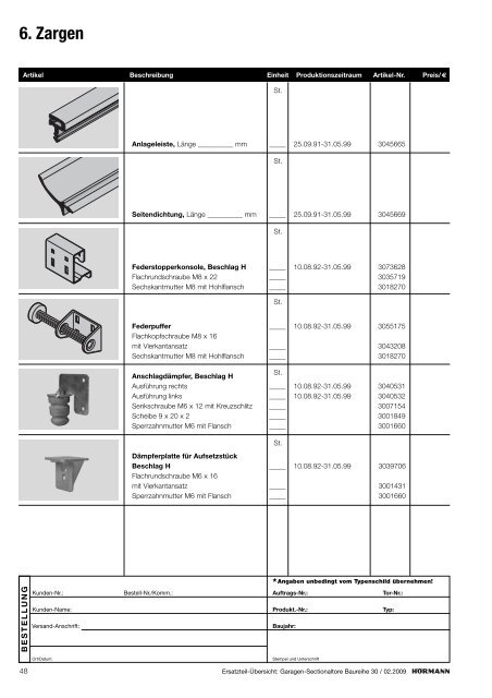 Garagen-Sectionaltore Baureihe 30 - Hörmann