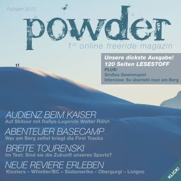 AUDIENZ BEIM KAISER ABENTEUER ... - powder magazin