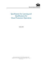 Specification for Learning and Qualifications for Close Protection ...