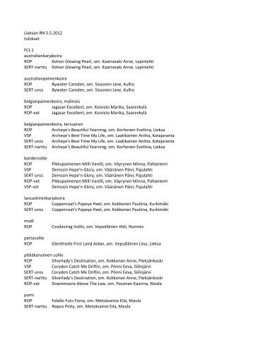 ROP tulokset lauantai (pdf) - Showlink