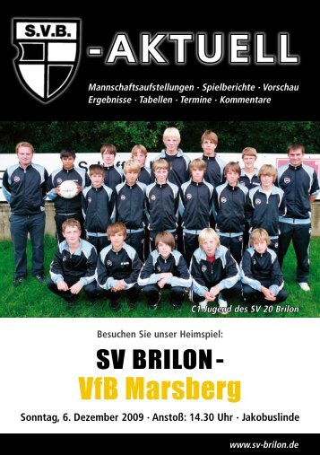 7. Ausgabe 2009/2010 von SVB-aktuell als - SV 20 Brilon