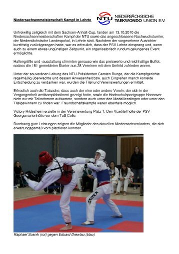 NIEDERSÄCHSISCHE UNION E.V. TAEKWONDO - NTU