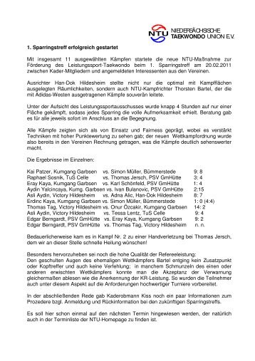 NIEDERSÄCHSISCHE UNION E.V. TAEKWONDO - NTU