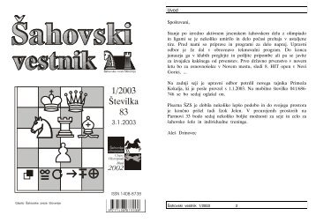 Šahovski vestnik številka - Šahovska zveza Slovenije