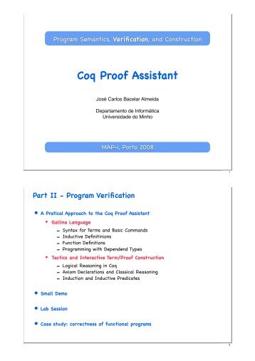 Coq Proof Assistant - Wiki - Universidade do Minho