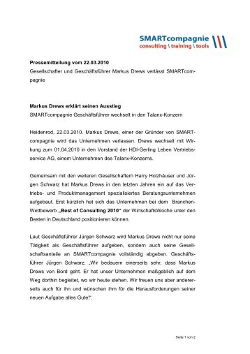 Pressemitteilung "Gesellschafter und Geschäftsführer Markus Drews ...