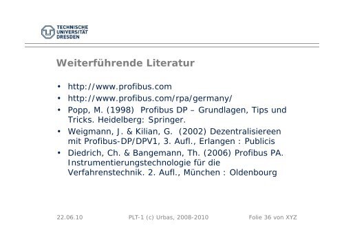 Feldbusimplementierung am Beispiel Profibus - Fakultät ...