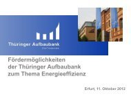 Fördermöglichkeiten der TAB zum Thema Energieeffizienz - ThEGA