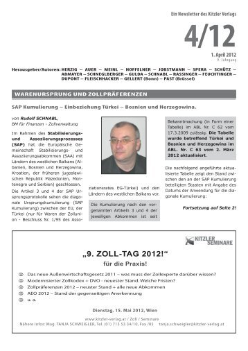 „9. ZOLL-TAG 2012!“ - Kitzler Verlag