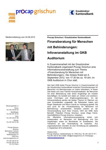 Finanzberatung für Menschen mit ... - Graubündner Kantonalbank