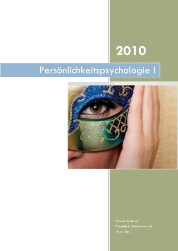 Persönlichkeitspsychologie I - FSR Psychologie