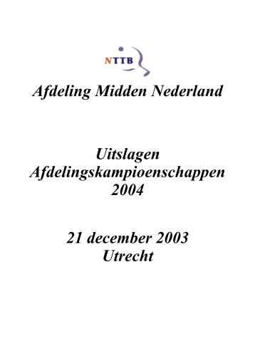 Jeugd en Senioren - Nederlandse Tafeltennisbond NTTB - Afdeling ...