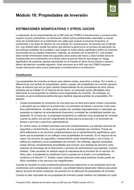 Módulo 16: Propiedades de Inversión