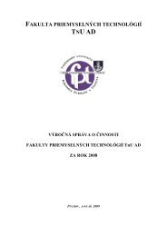 Výročná správa o činnosti FPT za rok 2008 - FAKULTA ...