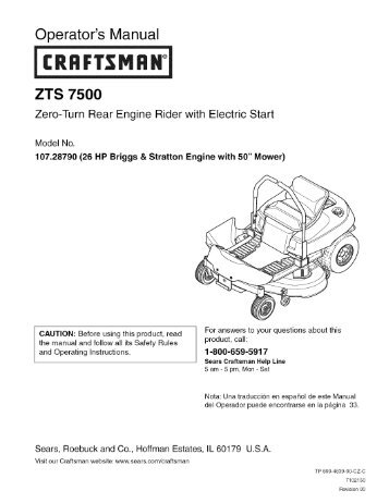 Operator's Manual ZTS 7500 - ManageMyLife.com