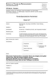 Förderdiagnostischer Rechentest Klasse 6/7 - ZTR