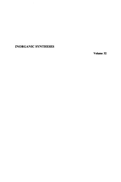 Inorganic Syntheses, Volume 32