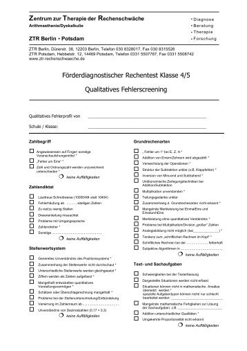 Auswertung - ZTR