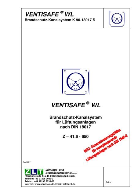 VENTISAFE WL VENTISAFE WL - ZLT Lüftungs