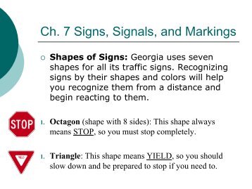 Ch. 7 Signs, Signals, and Markings