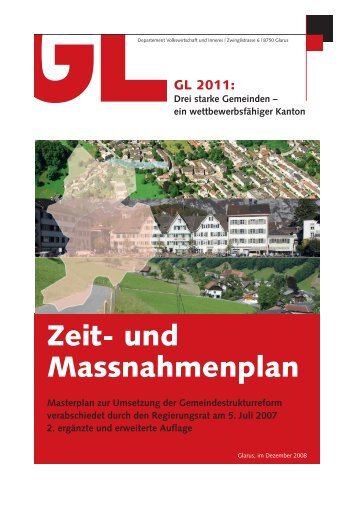 Zeit- und Massnahmenplan Masterplan zur ... - Kanton Glarus