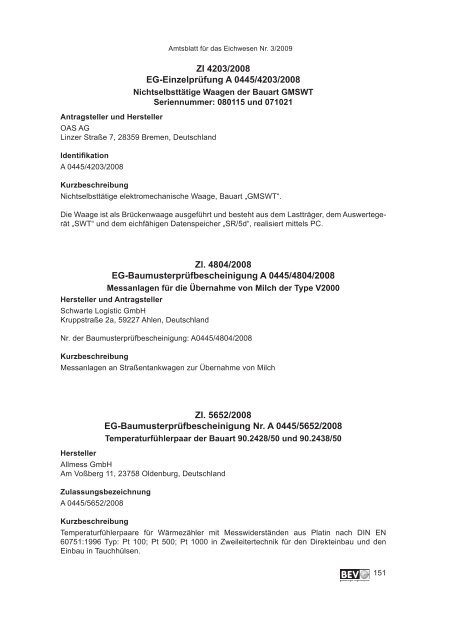 Amtsblatt für das Eichwesen: Nr. 3 / 30. Oktober - Mess- und ...