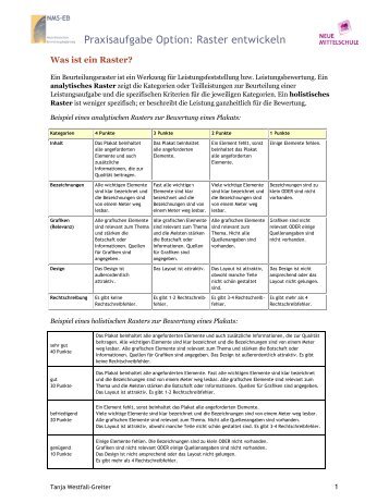 Handreichung Entwicklung von Rastern Tanja ... - NMSvernetzung