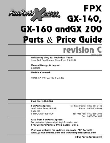Honda GX140, 160 & 200 (Go-kart) - Fun Parts Xpress