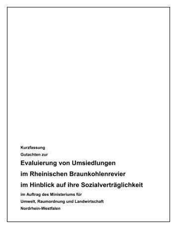 Kurzfassung Gutachten zur Evaluierung von ... - Bund NRW