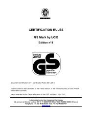 CERTIFICATION RULES GS Mark by LCIE Edition n° 8 - Lcie.com