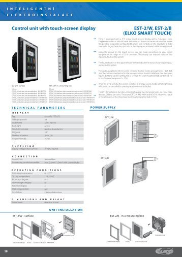 EST-2/W, EST-2/B (ELKO SMART TOUCH) Control unit with ... - iNELS