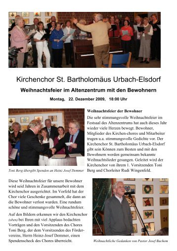 Kirchenchor St. Bartholomäus Urbach-Elsdorf - Altenzentrum Porz ...