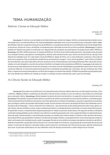 Resumo de Trabalhos - COBEM 2009 - Associação Brasileira de ...