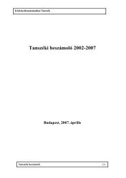 Tanszéki beszámoló 2002-2007 - Közlekedésmérnöki és ...
