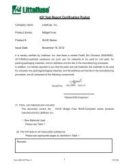 Certificate of non-use for examining part - Littelfuse