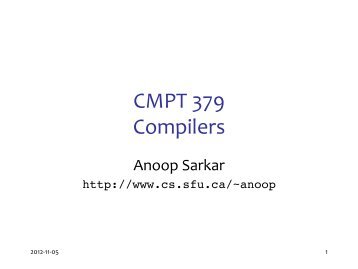 CMPT 379 Compilers