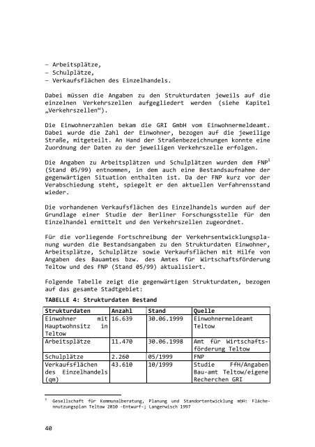 stadt teltow st verkehrsentwicklungsplan vep ... - der Stadt Teltow