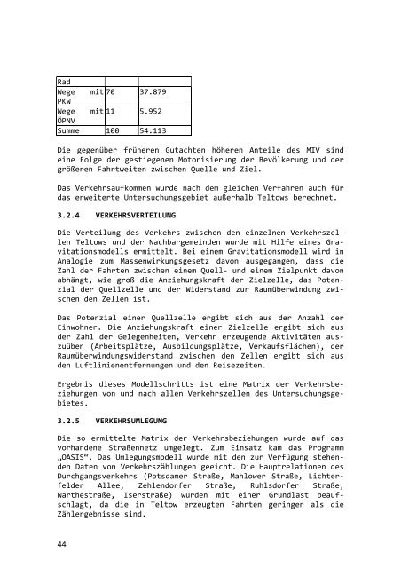 stadt teltow st verkehrsentwicklungsplan vep ... - der Stadt Teltow