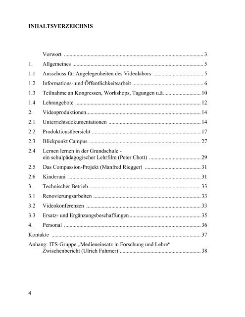 BERICHT FÜR DAS STUDIENJAHR 2005/2006 - OPUS Augsburg ...