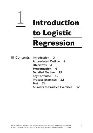 1 Introduction to Logistic Regression - TREE