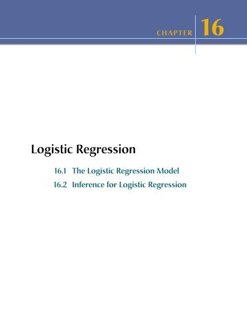 CHAPTER 16 Logistic Regression - WH Freeman