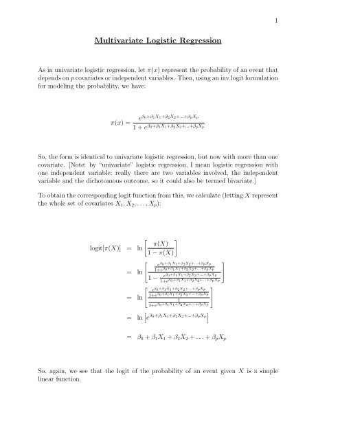Multivariate Logistic Regression