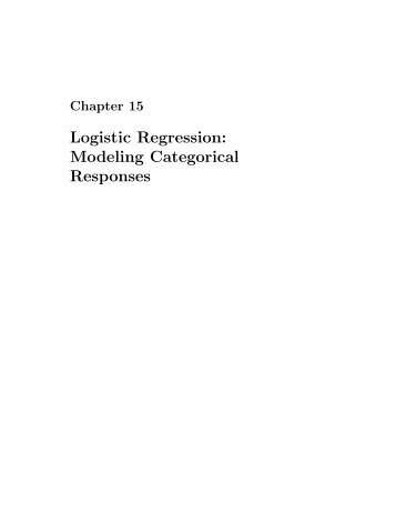 Logistic Regression: Modeling Categorical Responses