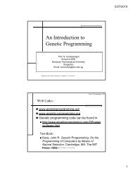 An Introduction to Genetic Programming - Research @ VTU